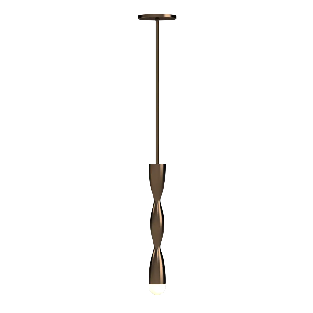 Bronze pendant light on a white background