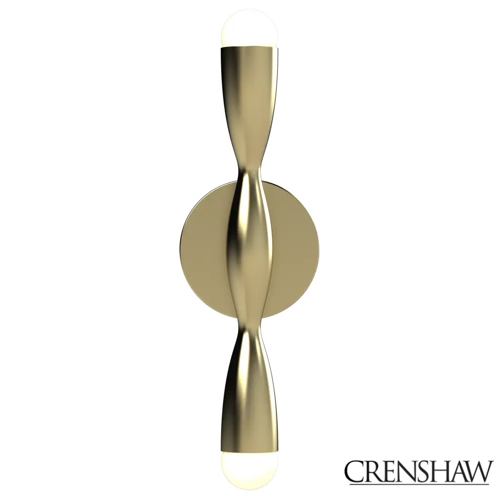 Gold wall sconce on a white background