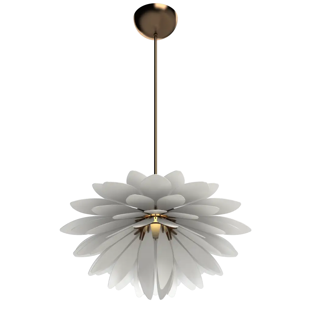 Floral-patterned pendant light on a white background