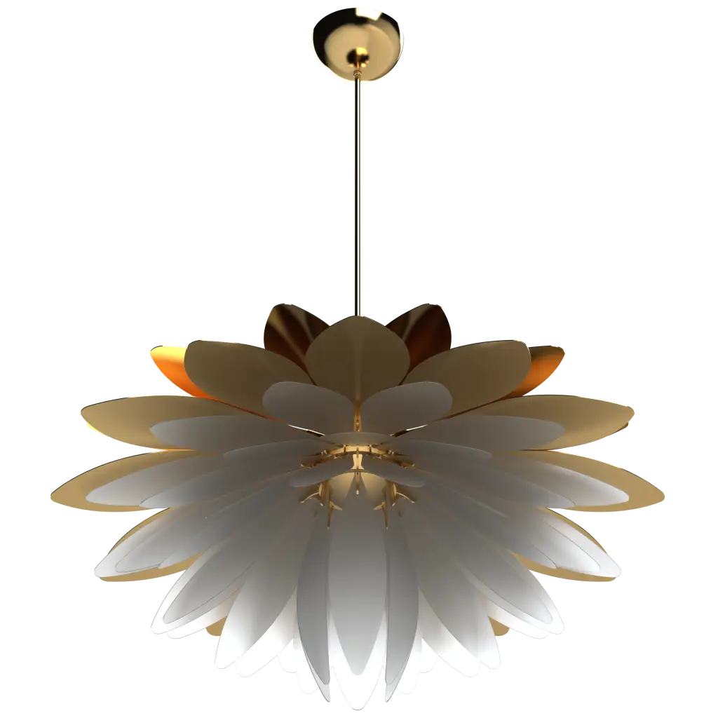 Dahlia Pendant II Polished Brass / Frosted Clear Acrylic