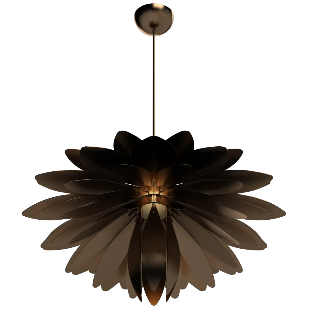 Decorative ceiling light fixture with a flower-like design on a white background