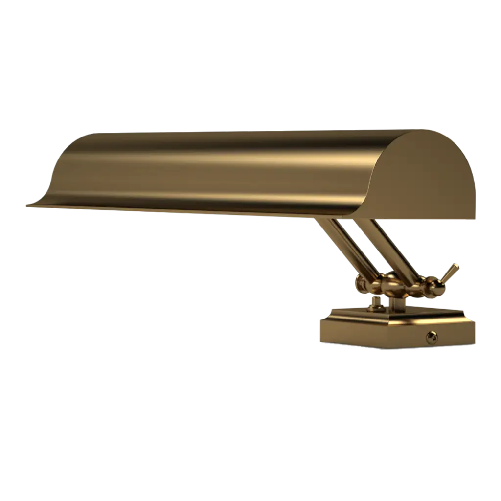Gold desk lamp on a white background