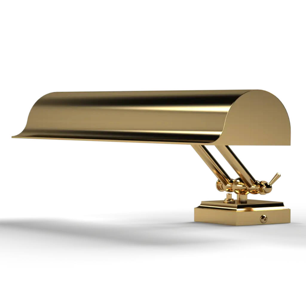 Gold desk lamp on a white background