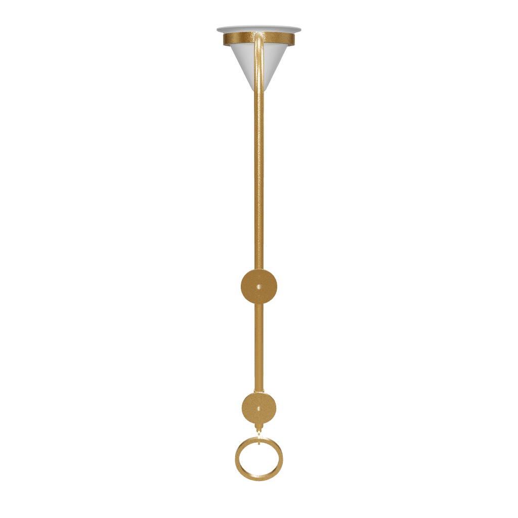 Gold wall-mounted light fixture on a white background