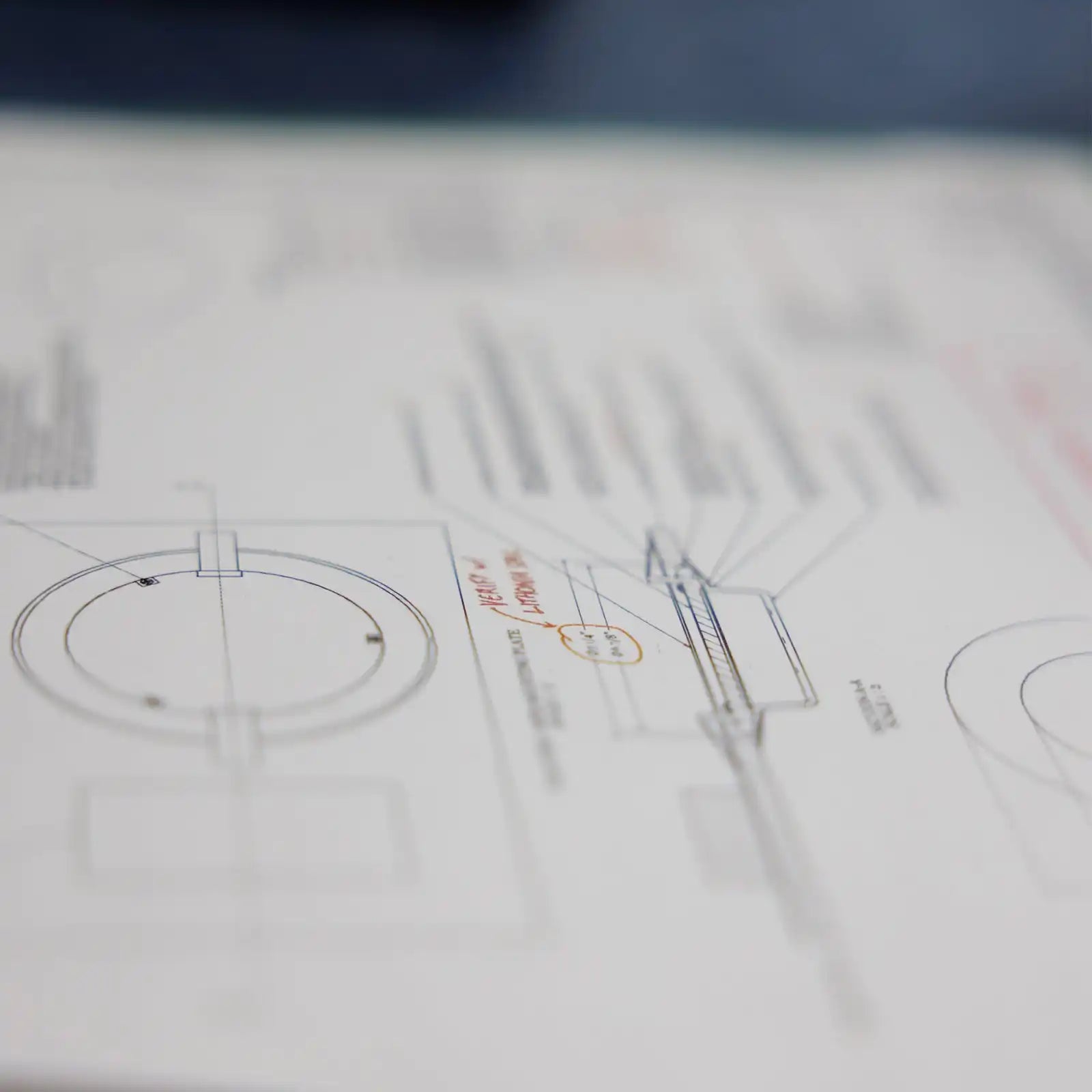 Technical drawing on paper.